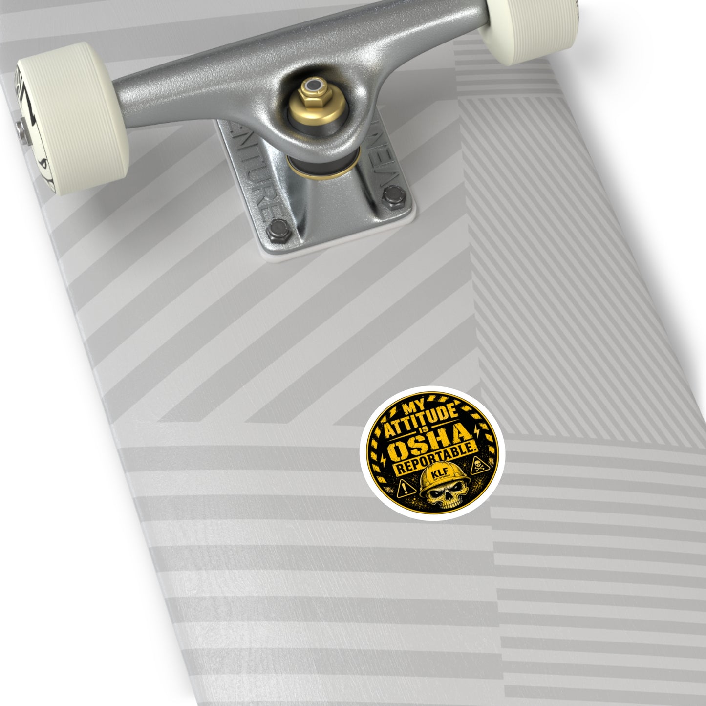 KLF “My Attitude Is OSHA Reportable.” Round Sticker | Dept. of Adhesive Warfare | KLF Merch