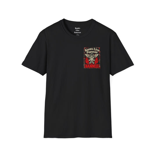 KLF Reddit graphic tee, black shirt product mockup view 2