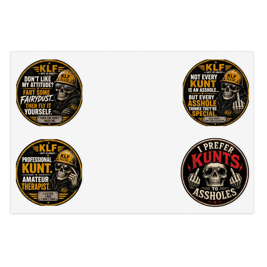 KLF “Zero Filter” 4-Pack Sticker Bundle | Dept. of Adhesive Warfare | KLF Merch