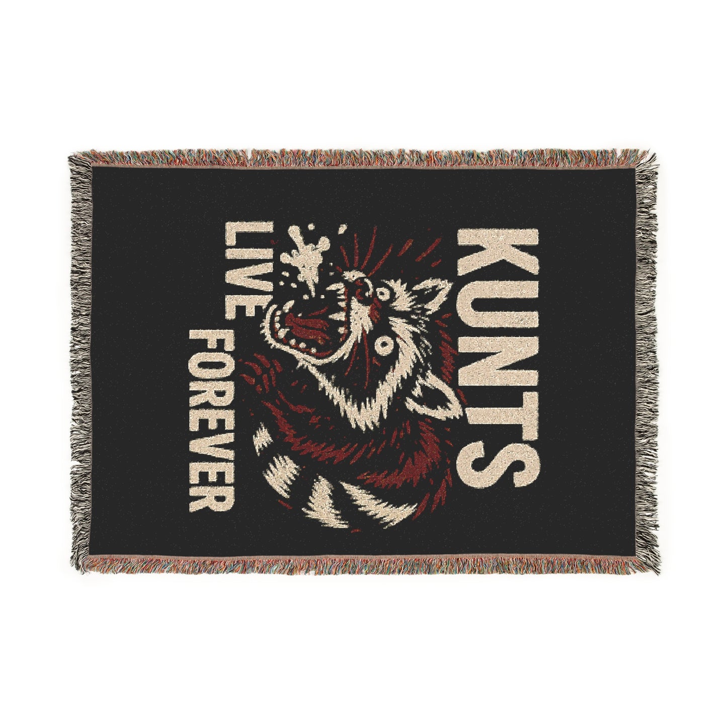 Rabid Racoon Woven Blanket - Kunts Live Forever