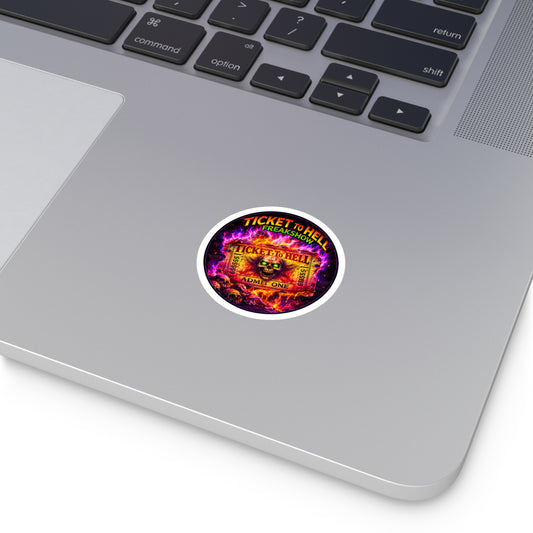 KLF “Ticket to Hell” Die-Cut Sticker | Carnival of Chaos – Freakshow Expansion | KLF Merch