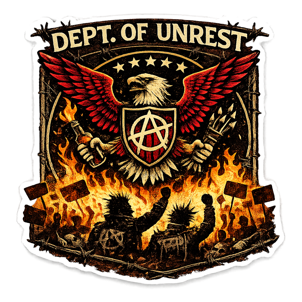 KLF Dept. of Unrest Rebel Crest sticker artwork