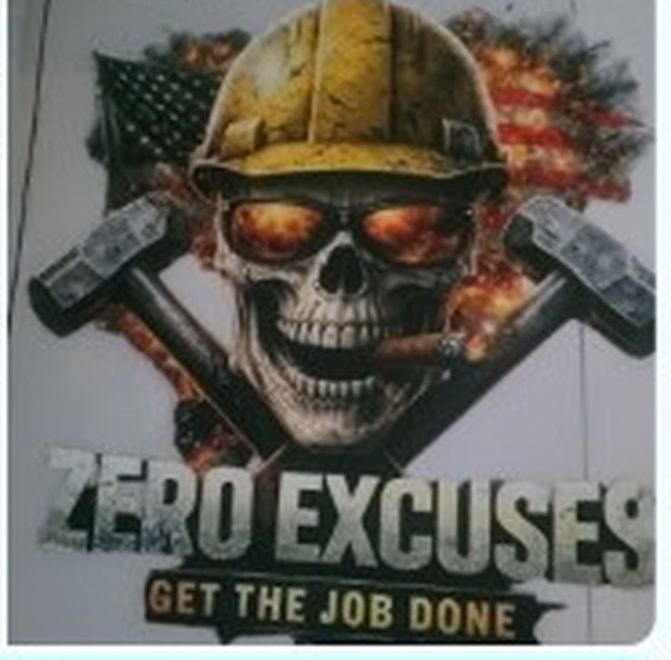 Zero Excuses Get the Job Done KLF workwear artwork