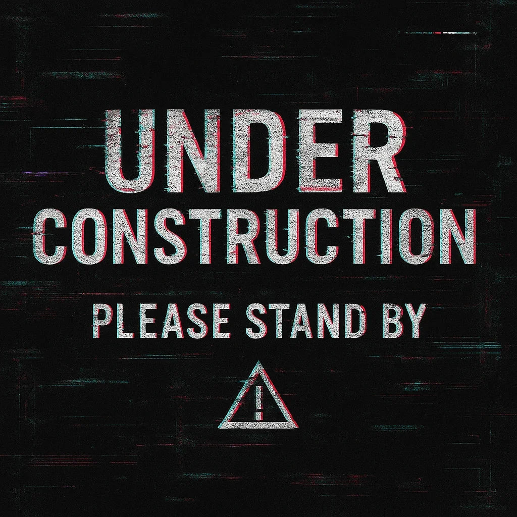 Glitched punk construction graphic.