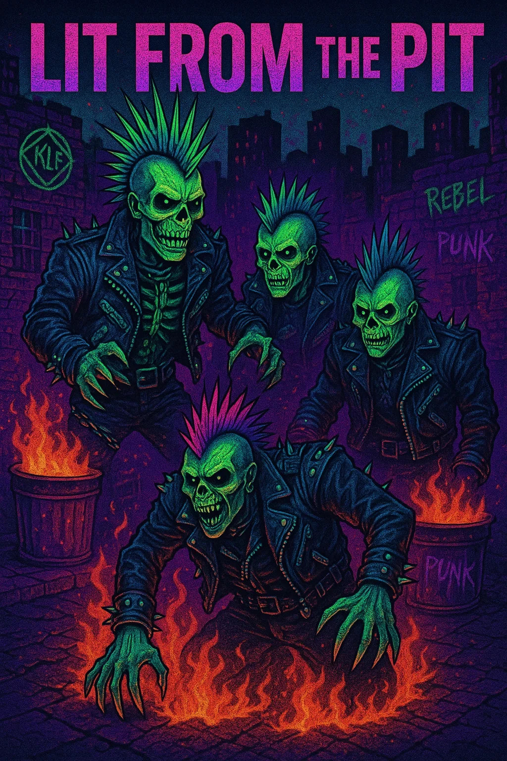 Lit From The Pit punk streetwear collection artwork by Kunts Live Forever