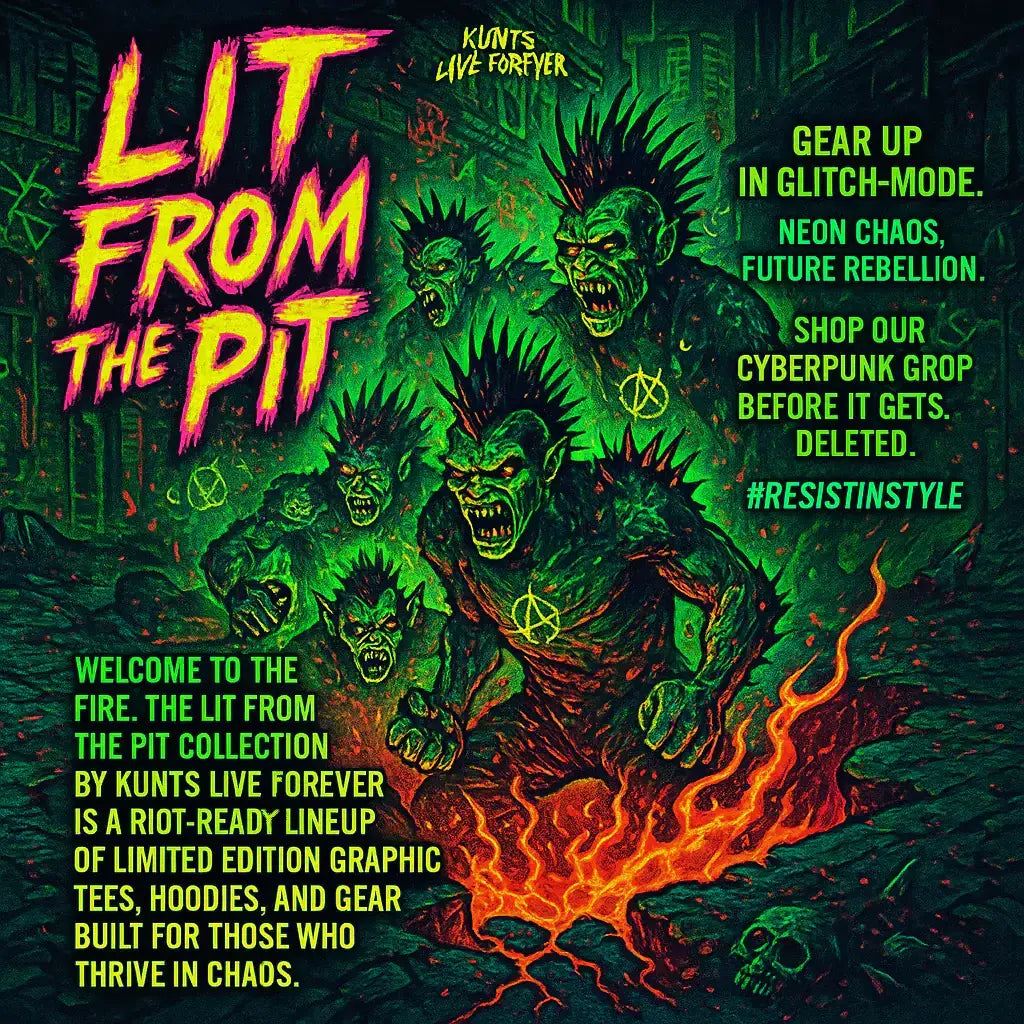 Lit From The Pit neon punk streetwear collection artwork