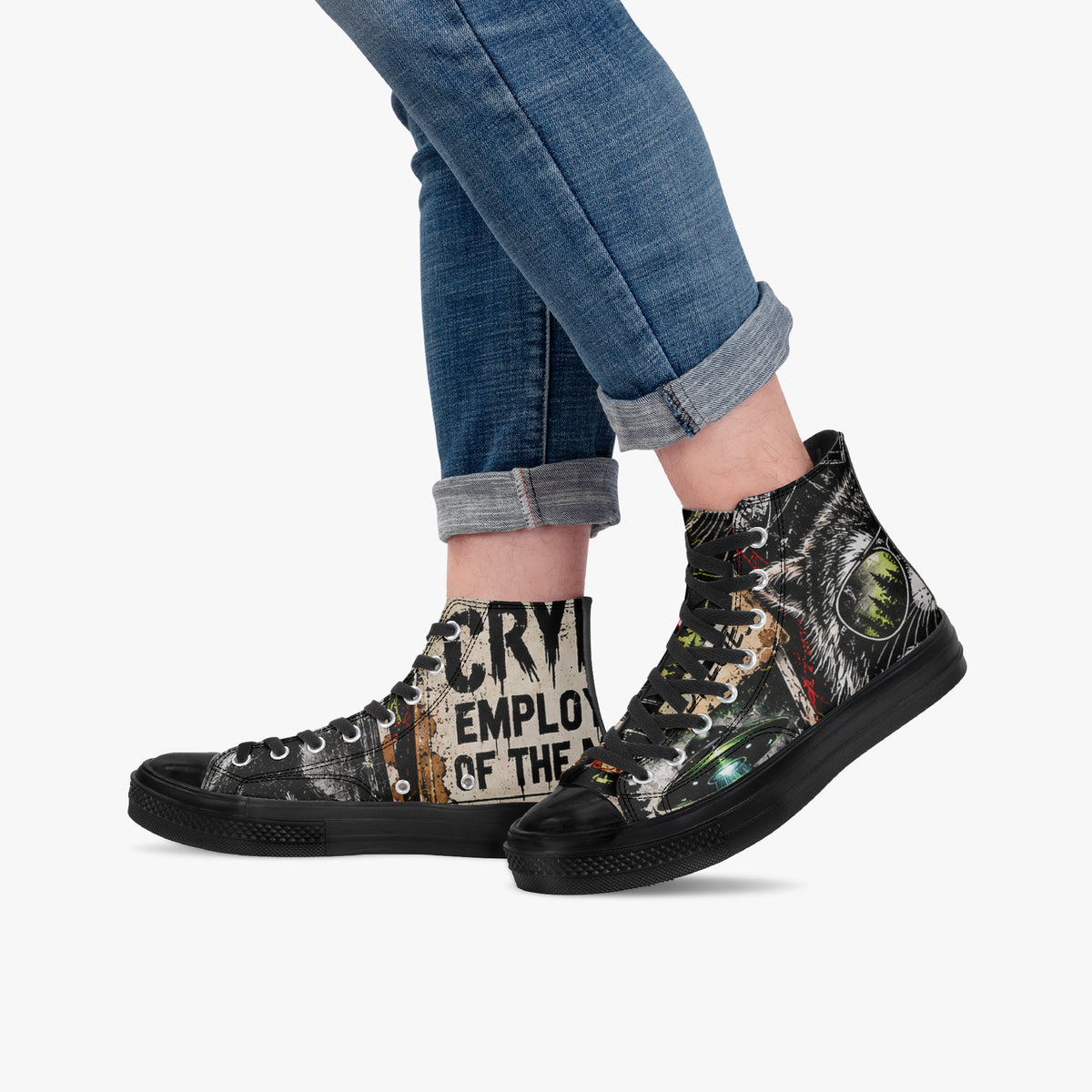 Cryptid Employee of the Month High Top Canvas Shoes — product image 6