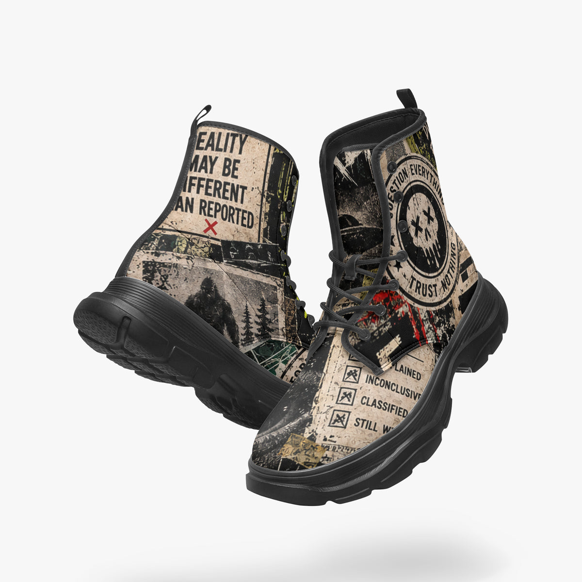 KLF Department of Unexplained Bullsh*t Chunky Boots — product image 1