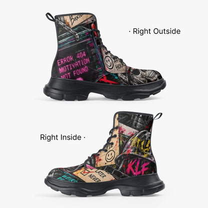 KLF Clocked In / Checked Out Chunky Leather Boots product view 4