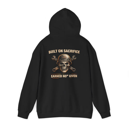 Built on Sacrifice Hoodie | KLF Punk Workwear