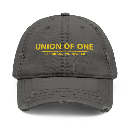 Union Of One Distressed Embroidered Hat | KLF Brand Workwear