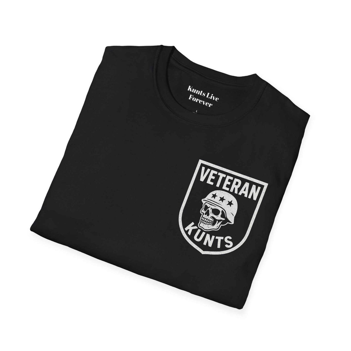 Black KLF Oath Stands Veteran Tee with glow-in-the-dark skull emblem and unisex fit