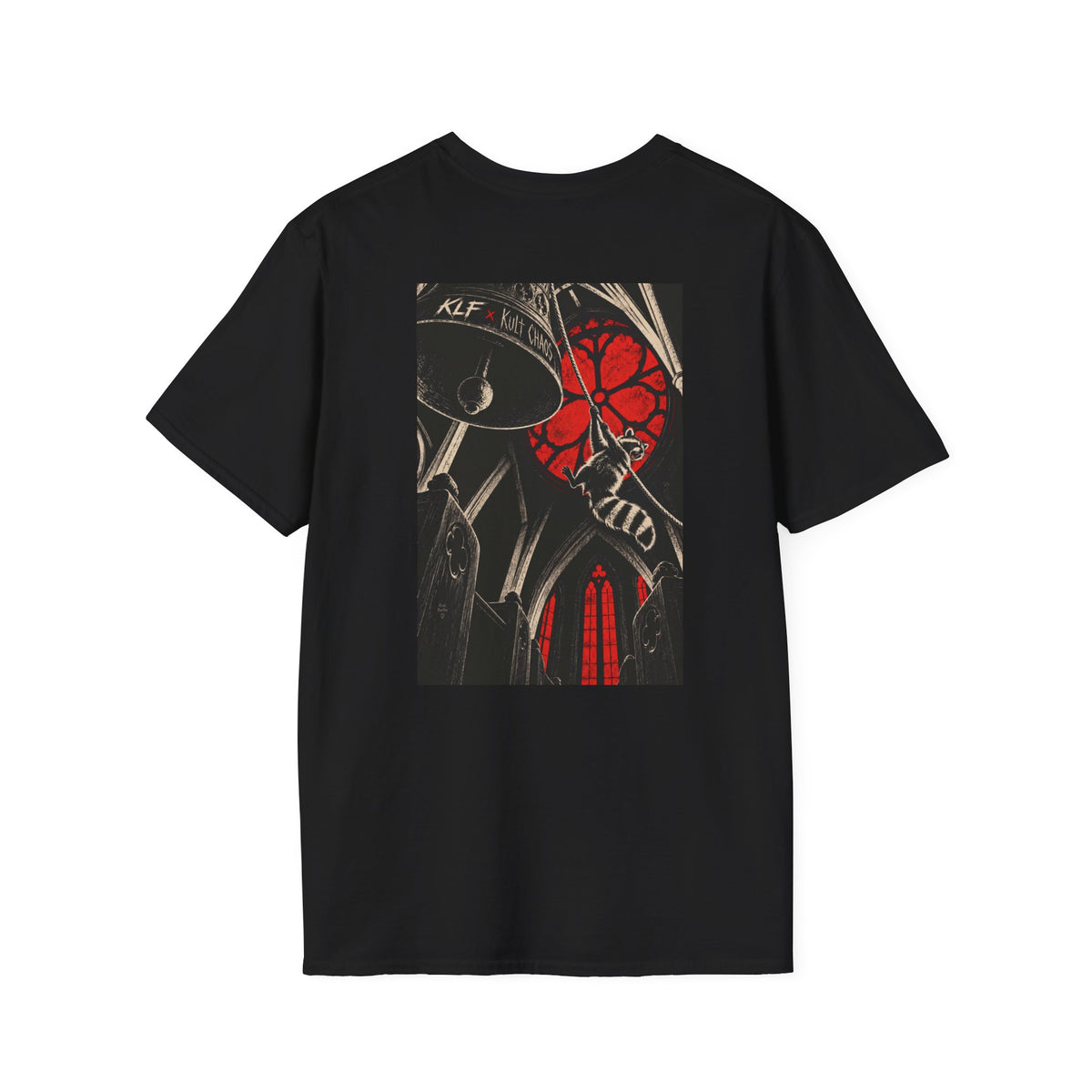 Unholy Swing KLF × Kult Chaos gothic cathedral dark humor graphic tee artwork