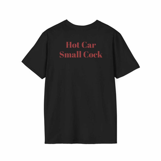 KLF Hot Car Small Cock black unisex streetwear tee with red text design