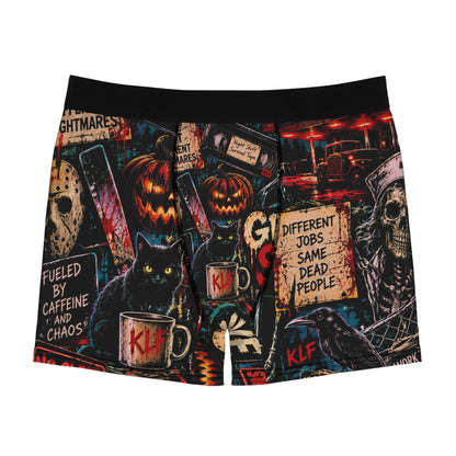 KLF Grave Shift boxer briefs with neon horror night-shift artwork - product view 4