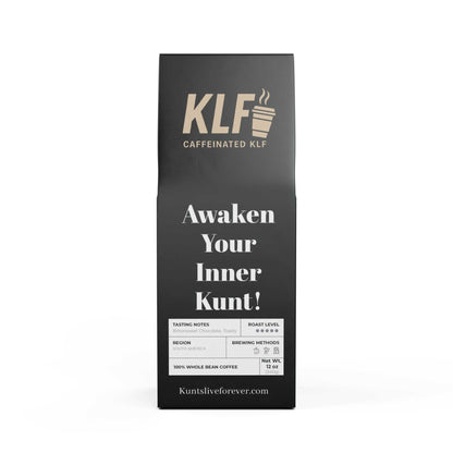 KLF Pirate Brew Blend Dark French Roast coffee bag with bold branding and tasting notes
