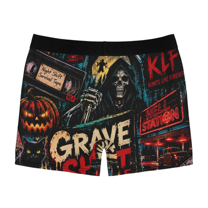 KLF Grave Shift boxer briefs with neon horror night-shift artwork - product view 5