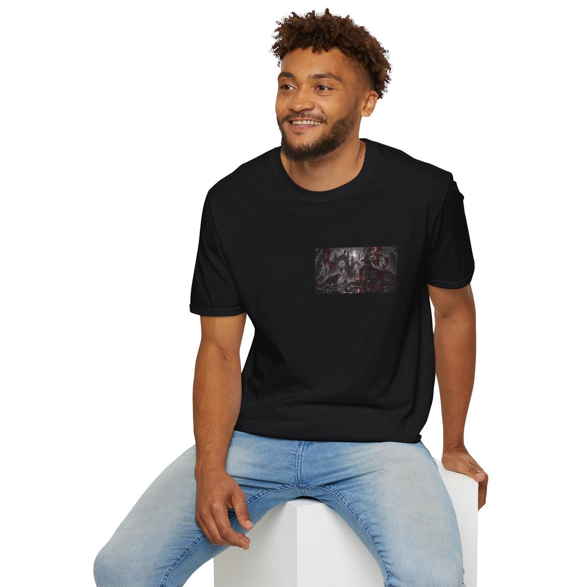 Mutual Suspicion gothic moth and raccoon graphic shirt