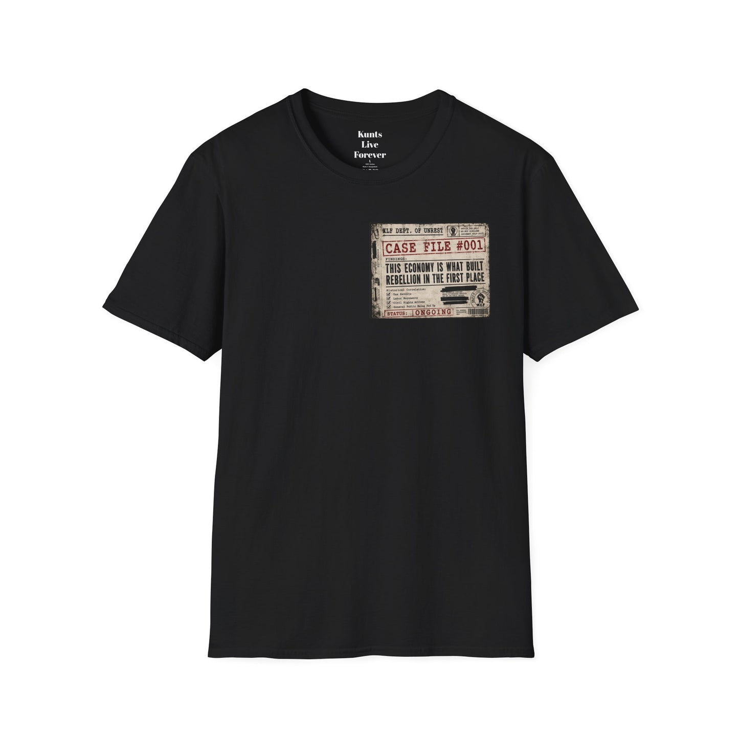 KLF Dept. of Unrest Case File #001 – This Economy Is What Built Rebellion in the First Place Tee | Anti-Corporate Punk Shirt