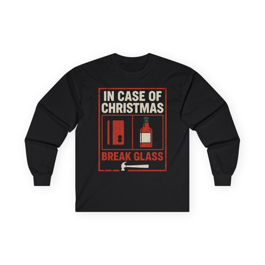 KLF “In Case of Christmas, Break Glass” – Anti-Corporate Christmas Long Sleeve - Kunts Live Forever