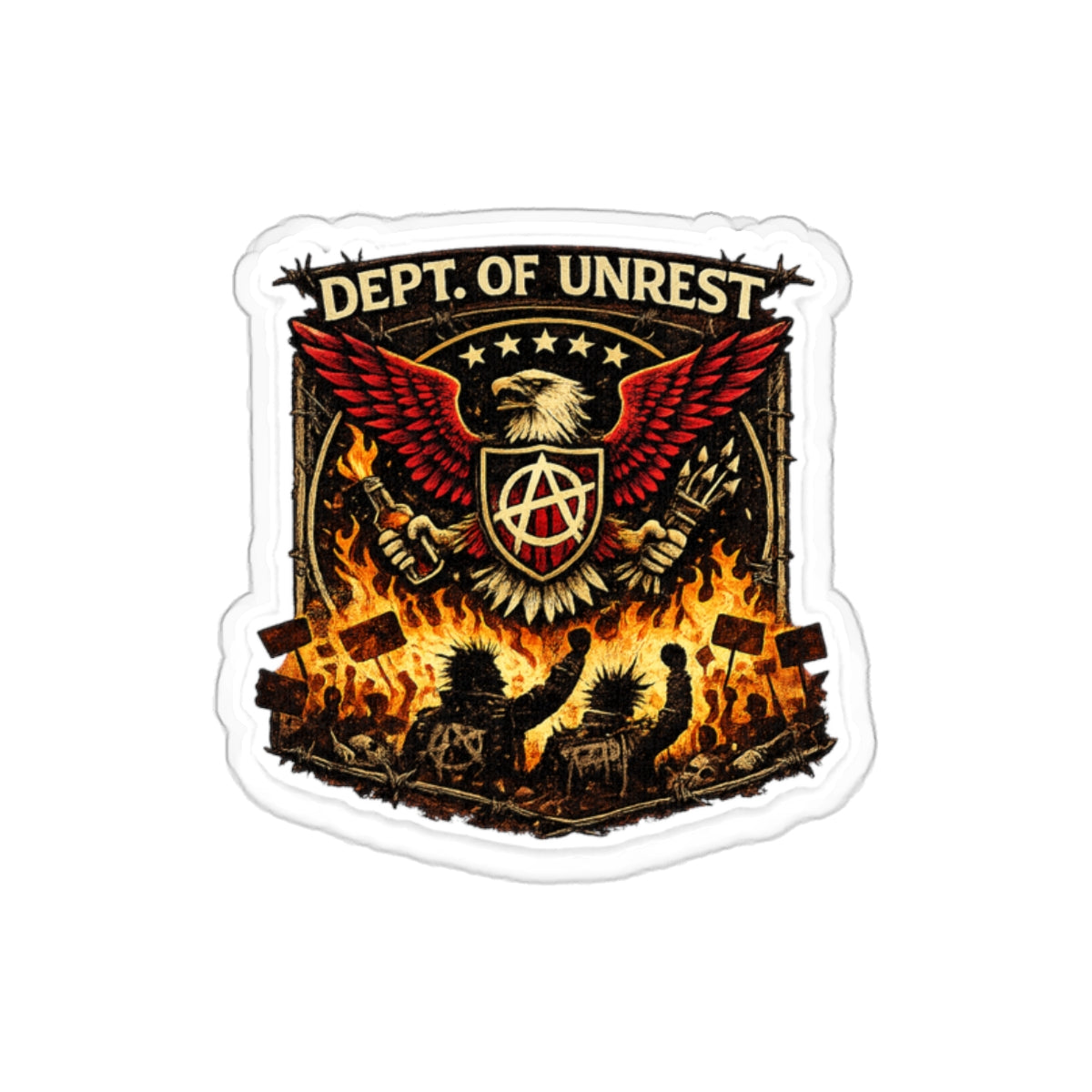 KLF “Dept. of Unrest” Rebel Crest Sticker | KLF Merch