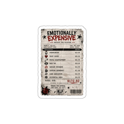 KLF “Emotionally Expensive” Die-Cut Sticker | KLF Merch
