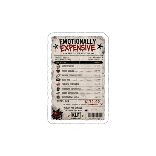 KLF “Emotionally Expensive” Die-Cut Sticker | KLF Merch