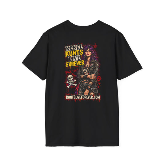 KLF Rebel Riot Witch of the Wreckage black graphic tee mockup 1