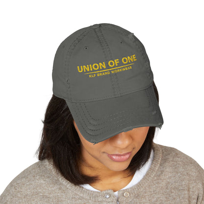 Union Of One Distressed Embroidered Hat | KLF Brand Workwear