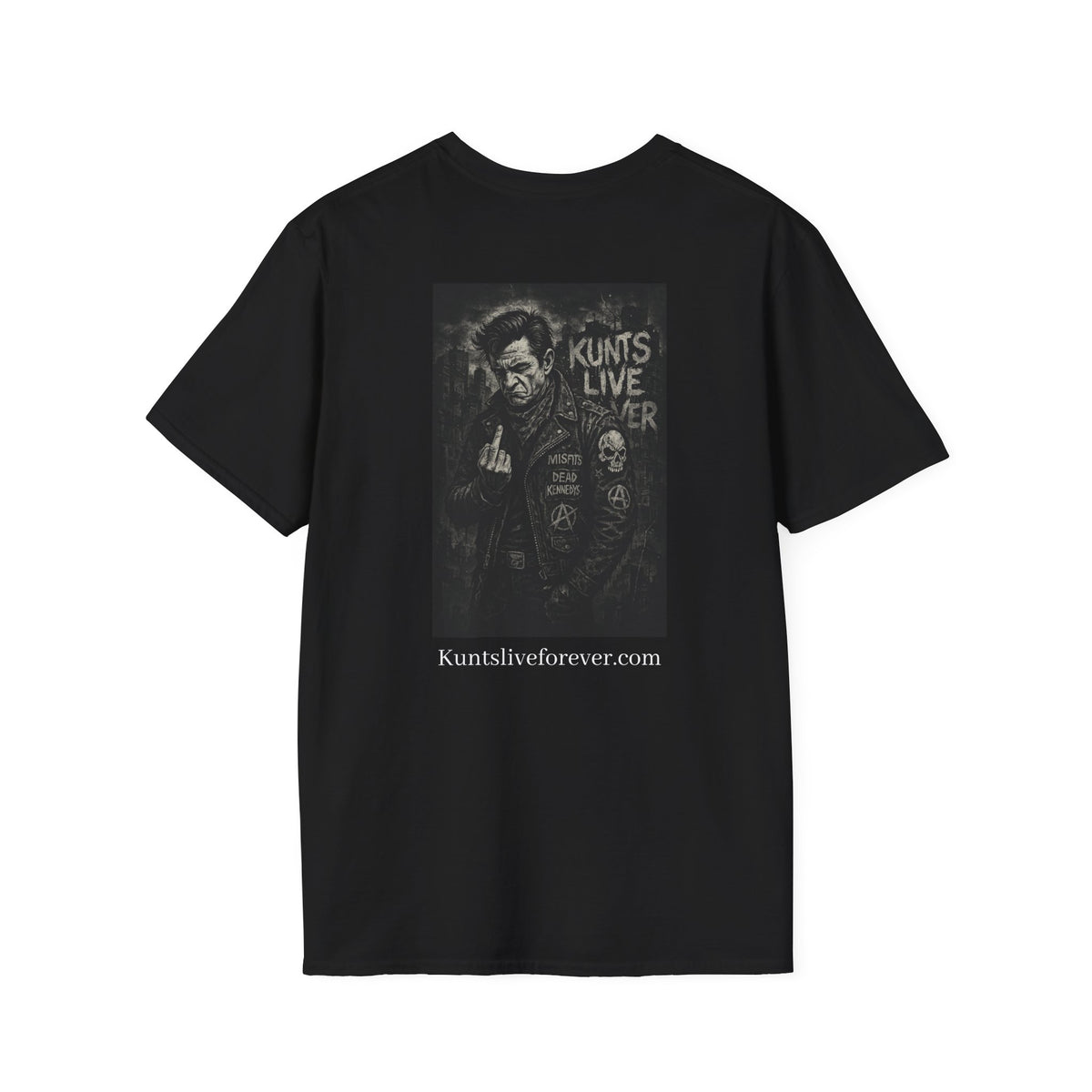 KLF Rebel Man In Black graphic tee by Kunts Live Forever.