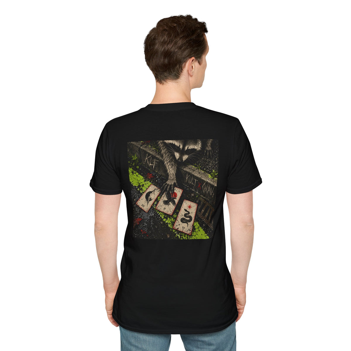 Bad Reading KLF × Kult Chaos occult tarot dark humor graphic tee mockup 5