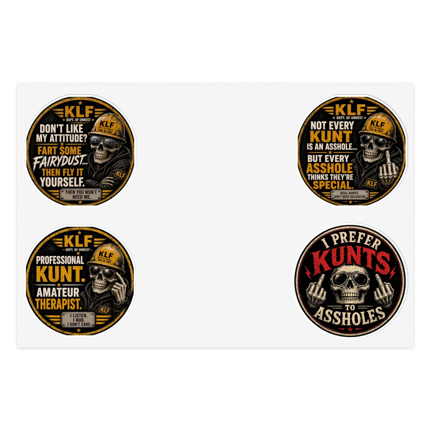 KLF “Zero Filter” 4-Pack Sticker Bundle | Dept. of Adhesive Warfare | KLF Merch