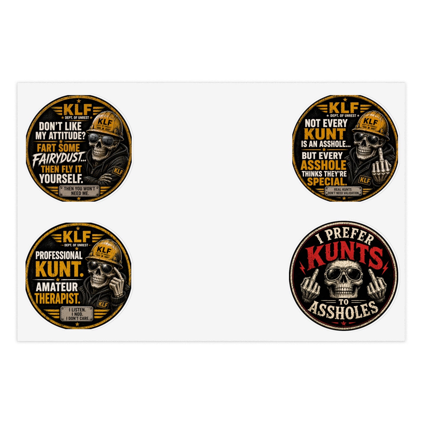 KLF “Zero Filter” 4-Pack Sticker Bundle | Dept. of Adhesive Warfare | KLF Merch