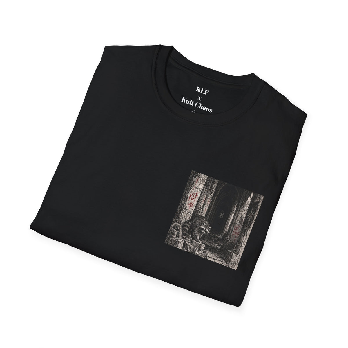 Not My Fucking Problem KLF × Kult Chaos gothic horror dark humor graphic tee mockup 4
