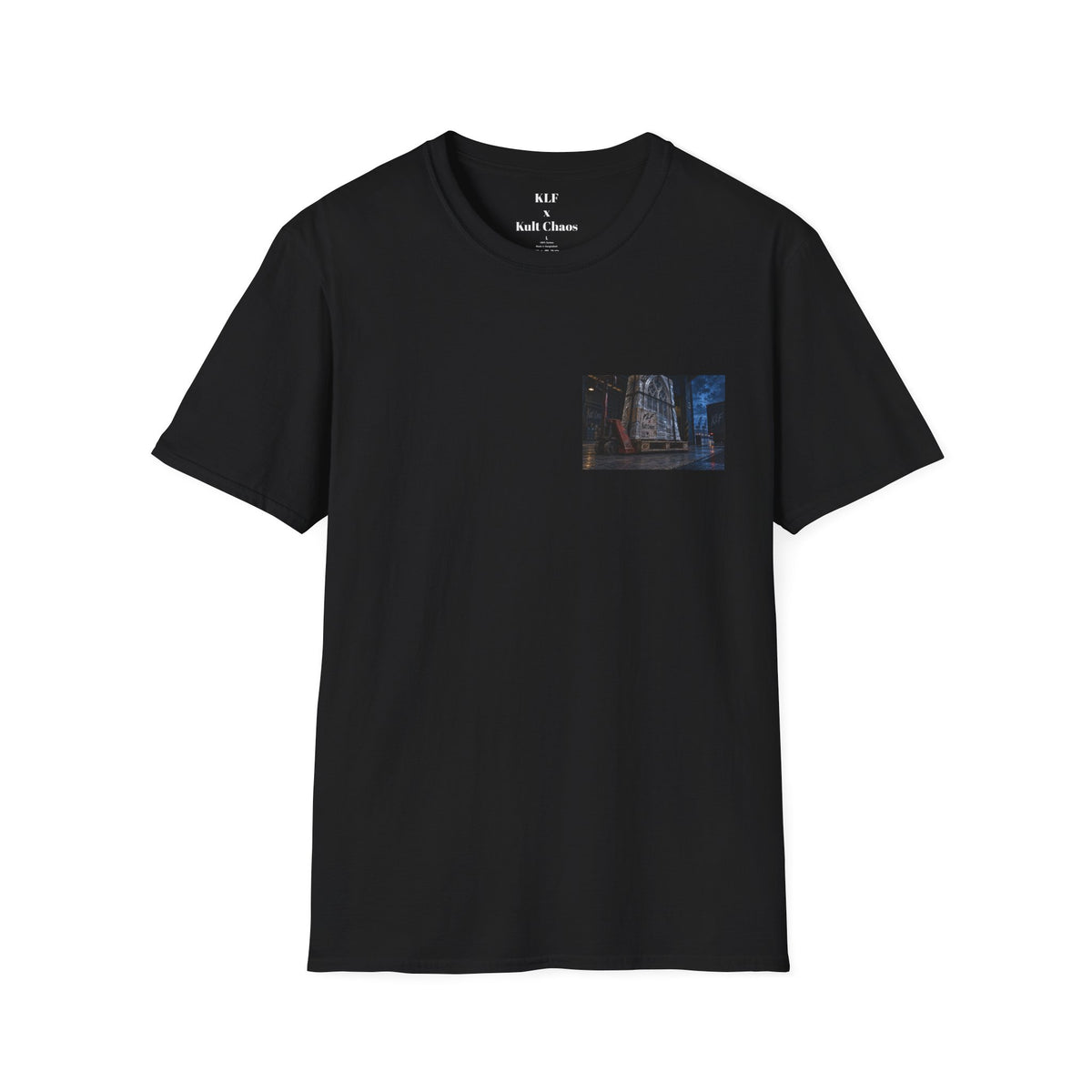 Wrong Fucking Delivery KLF × Kult Chaos industrial horror haunted mirror graphic tee mockup 2