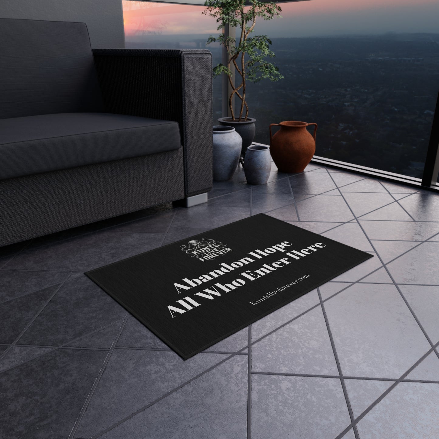 KLF "Abandon Hope" Outdoor Rug | KLF Streetwear