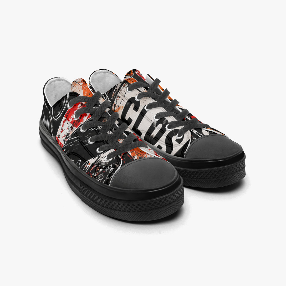 KLF Road Closed low-top canvas shoes with Strange Days roadside-horror artwork - product view 3