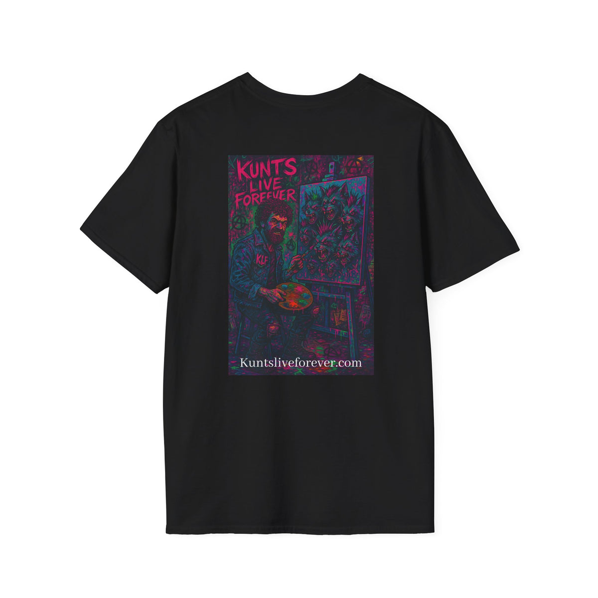KLF Rebel Brushstrokes Of Anarchy graphic tee by Kunts Live Forever.