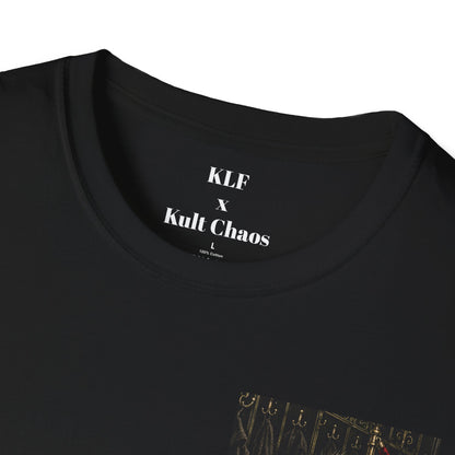 Uninvited KLF × Kult Chaos punk raccoon dark humor graphic tee mockup 3