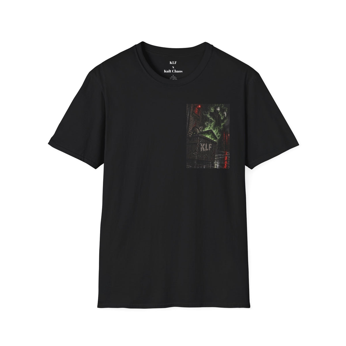 Wrong Fucking Door KLF × Kult Chaos paranormal dark fantasy graphic tee mockup 2