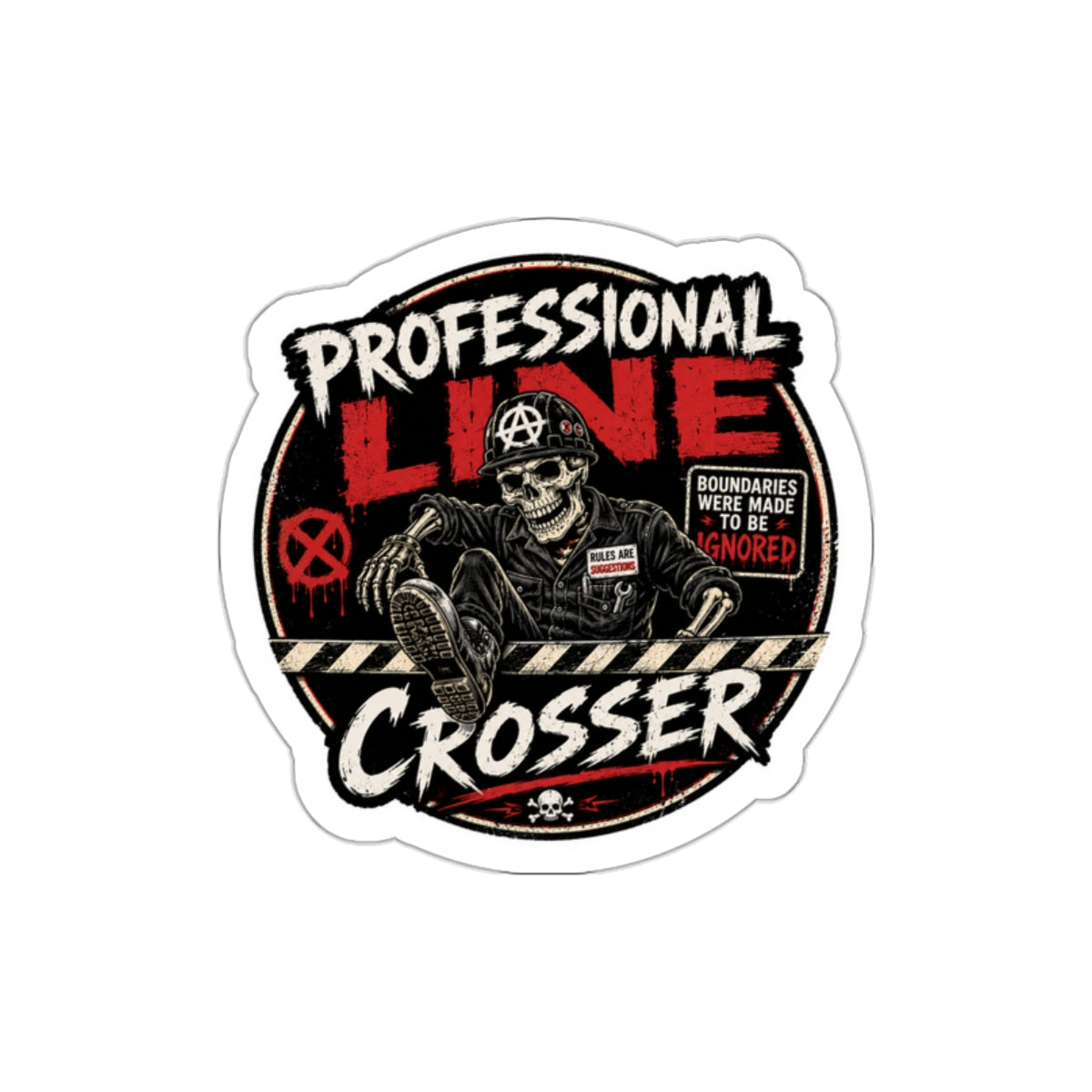 Professional Line Crosser – Punk Skeleton Sticker | KLF Underground Collection