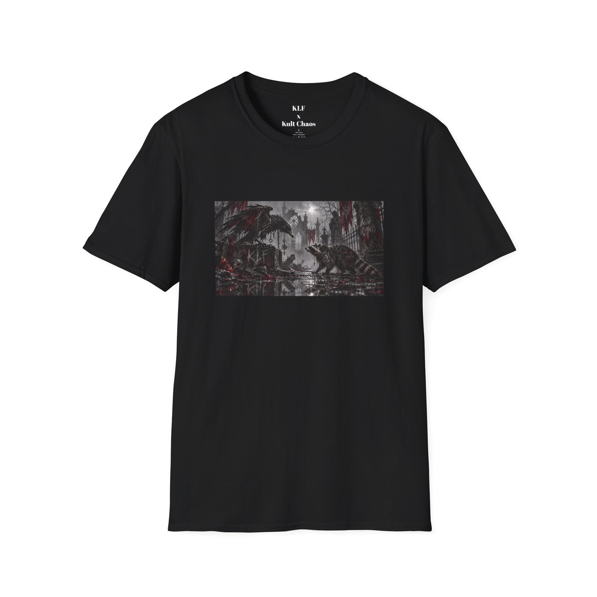 Wrong Fucking Neighborhood dark fantasy raccoon shirt mockup