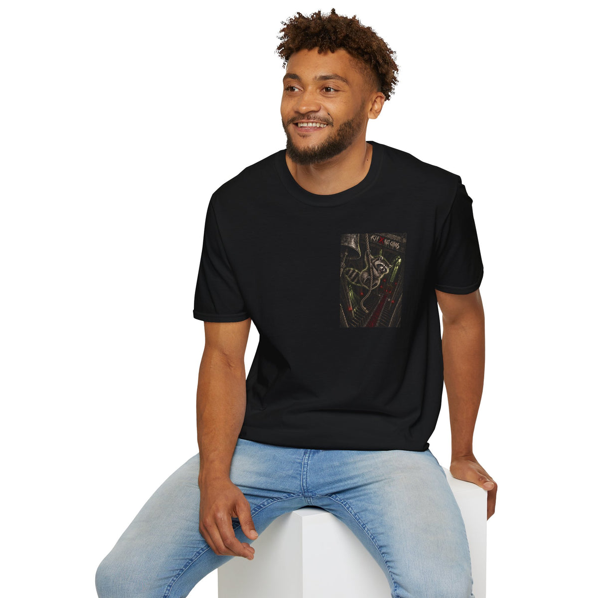 Unholy Swing KLF × Kult Chaos gothic cathedral dark humor graphic tee mockup 6