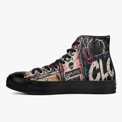 KLF Clocked In / Checked Out High-Top Canvas Shoes product view 9