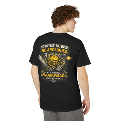 No Office, No Boss, No Apologies Tee | KLF Brand Workwear