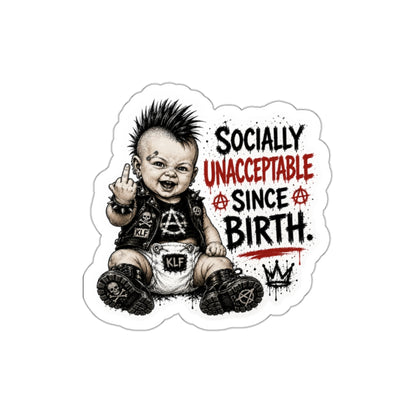 KLF “Socially Unacceptable Since Birth” Die-Cut Sticker | KLF Merch