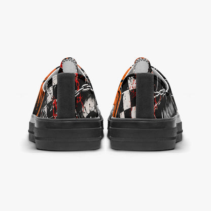KLF Road Closed low-top canvas shoes with Strange Days roadside-horror artwork - product view 6