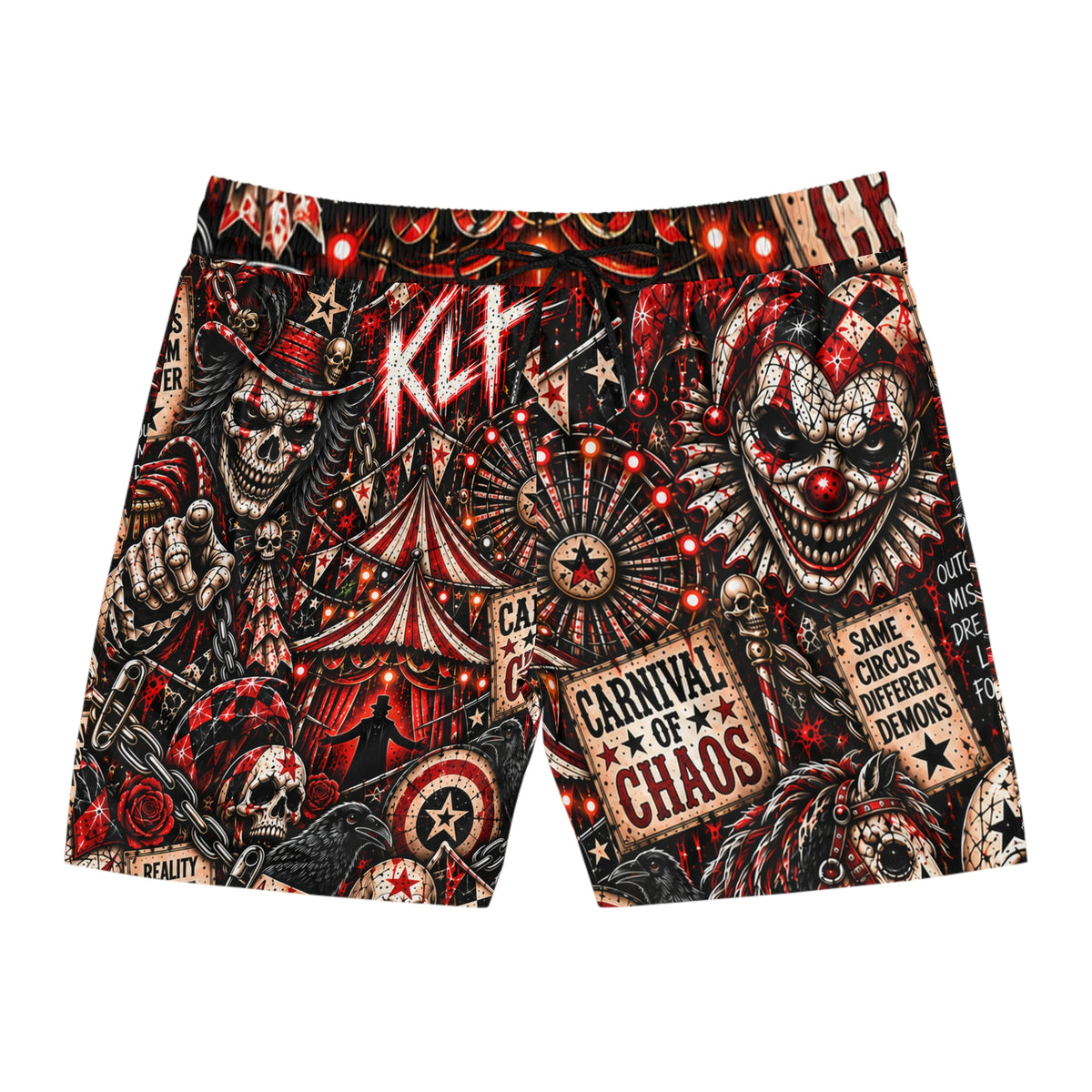 Carnival of Chaos Men's Mid Length Swim Shorts — KLF product image 3