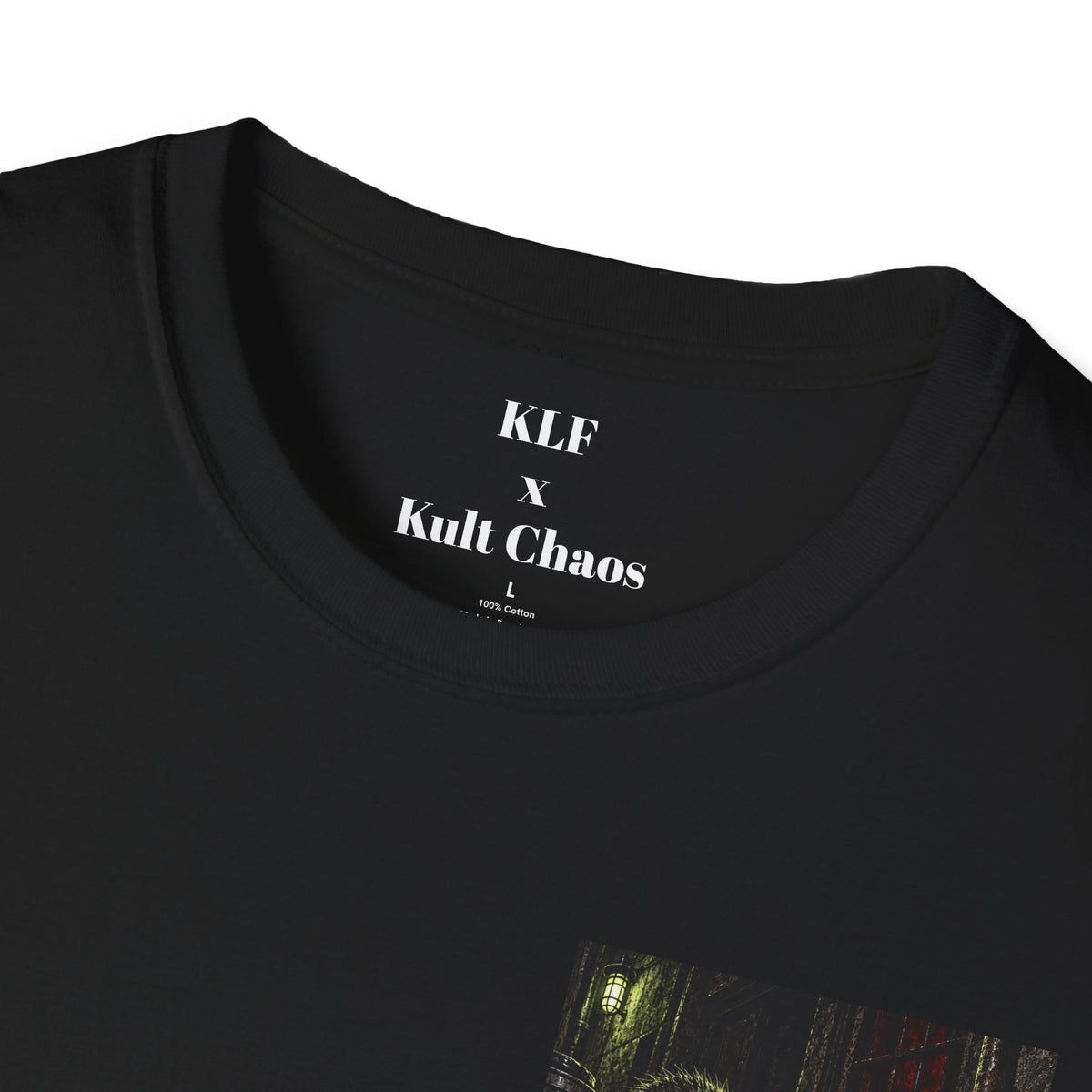 Worth the Trouble KLF × Kult Chaos apocalyptic industrial horror graphic tee mockup 4