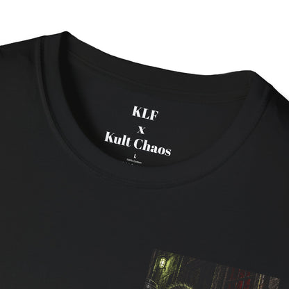 Worth the Trouble KLF × Kult Chaos apocalyptic industrial horror graphic tee mockup 4